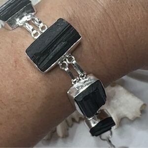 *STUNNING* Black Tourmaline multi-gem statement Bracelet